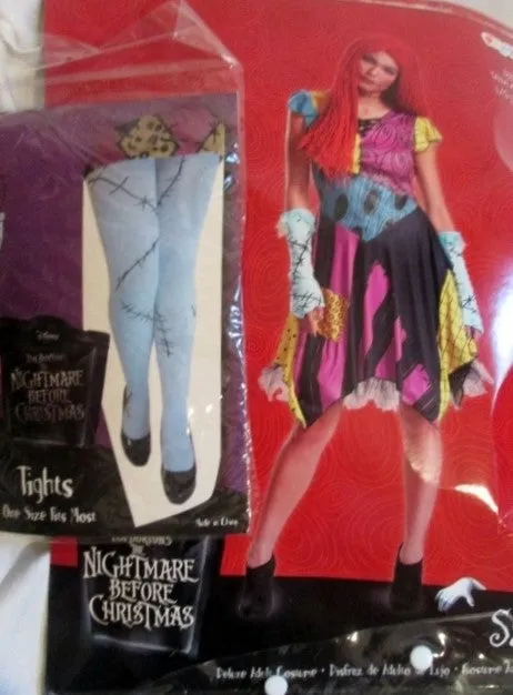 Adult Womens NIGHTMARE BEFORE CHRISTMAS SALLY Rag Doll Halloween Costume Disguise L 12-14