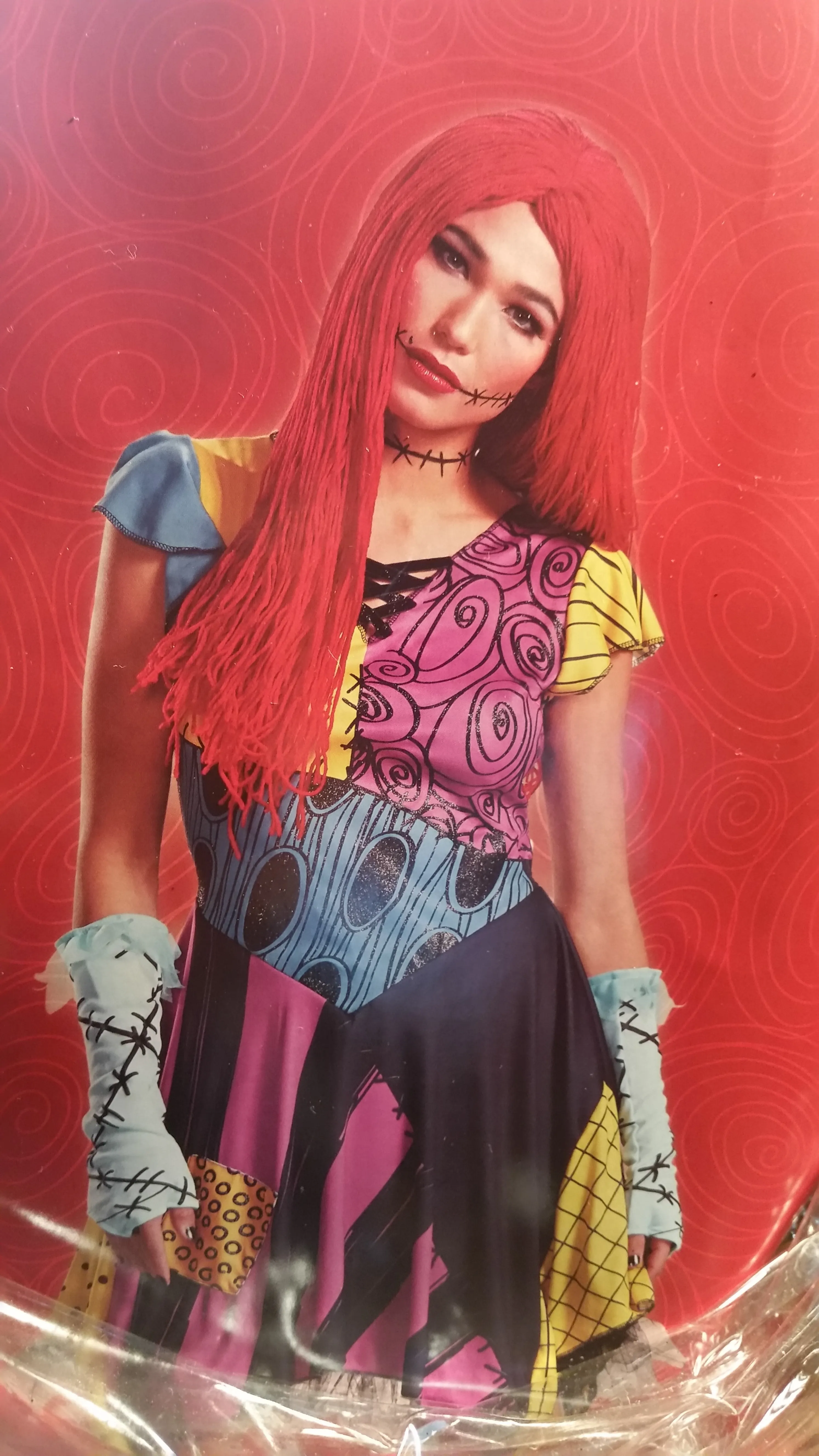 Adult Womens NIGHTMARE BEFORE CHRISTMAS SALLY Rag Doll Halloween Costume Disguise L 12-14