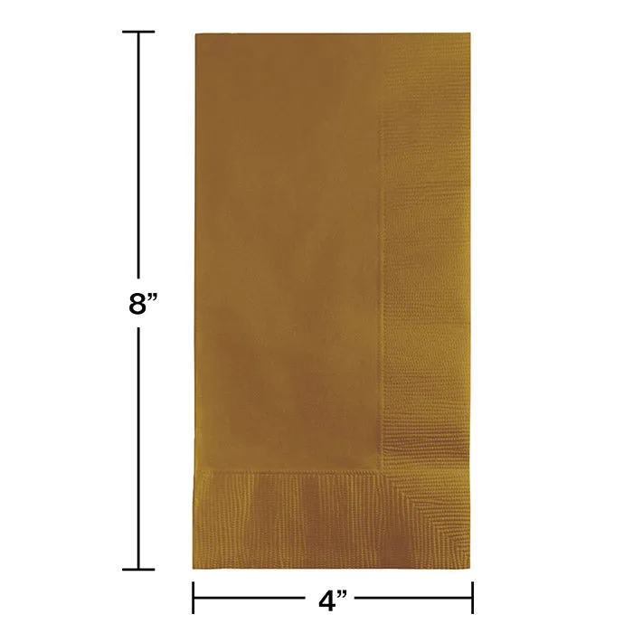 Bulk Glittering Gold 2 Ply Dinner Napkins (600 per Case)