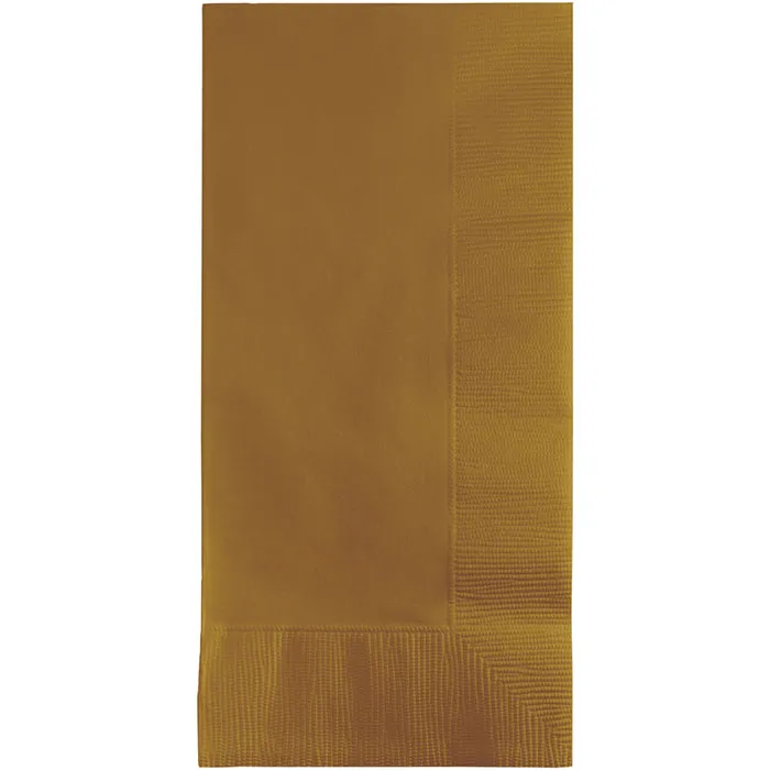 Bulk Glittering Gold 2 Ply Dinner Napkins (600 per Case)