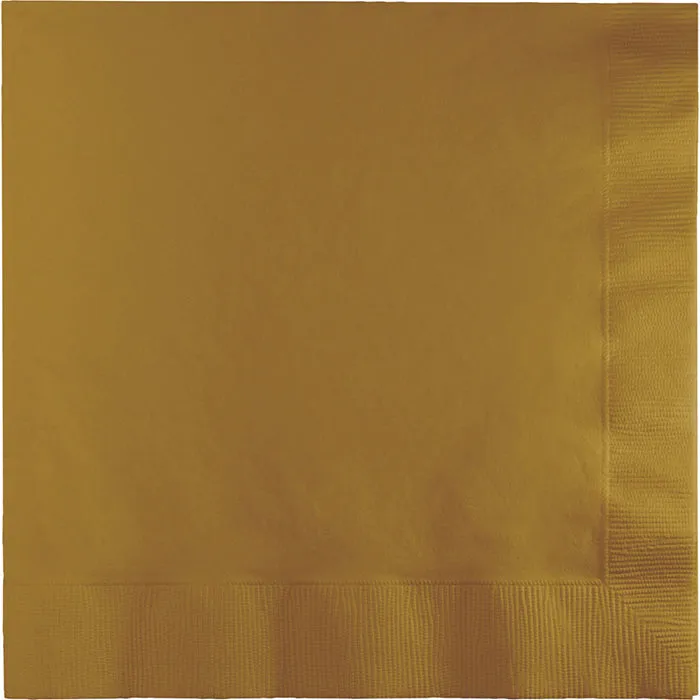 Bulk Glittering Gold Dinner Napkins 3 Ply (250 per Case)