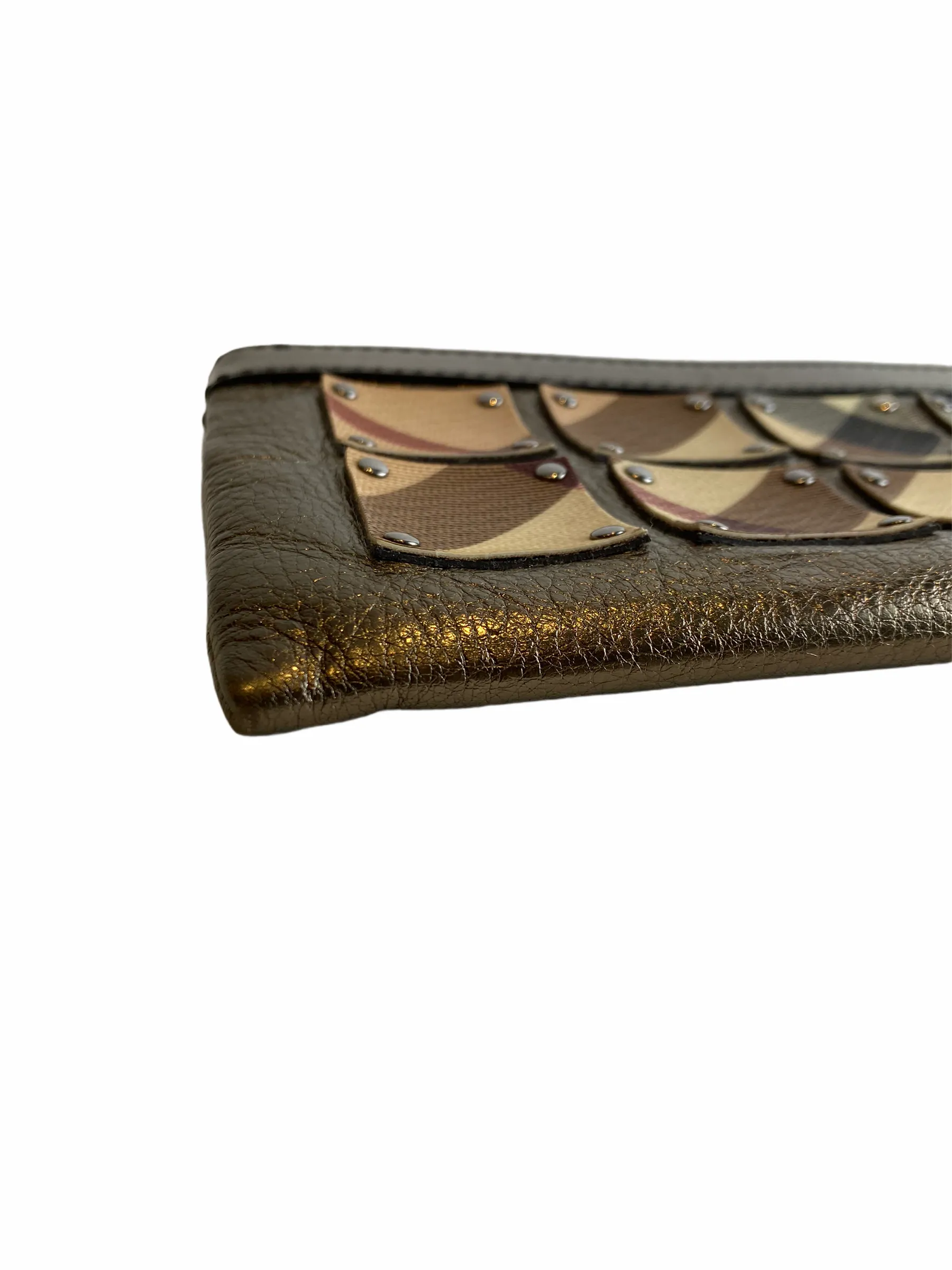 Burberry Metallic Silver & Classic Nova Check Long Clutch - As seen on Instagram 21/03/21
