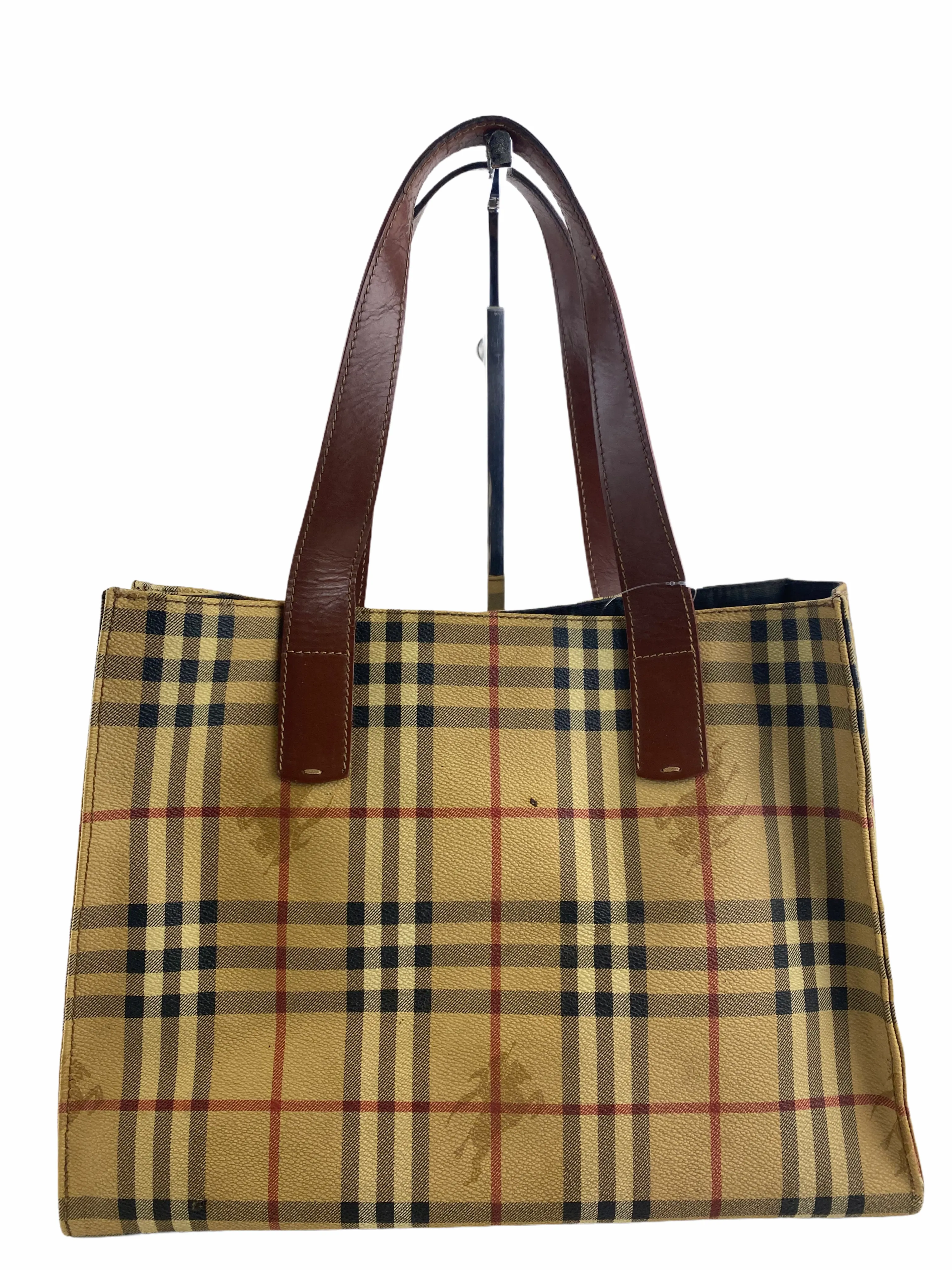 Burberry Nova Checked Canvas and Leather Tote