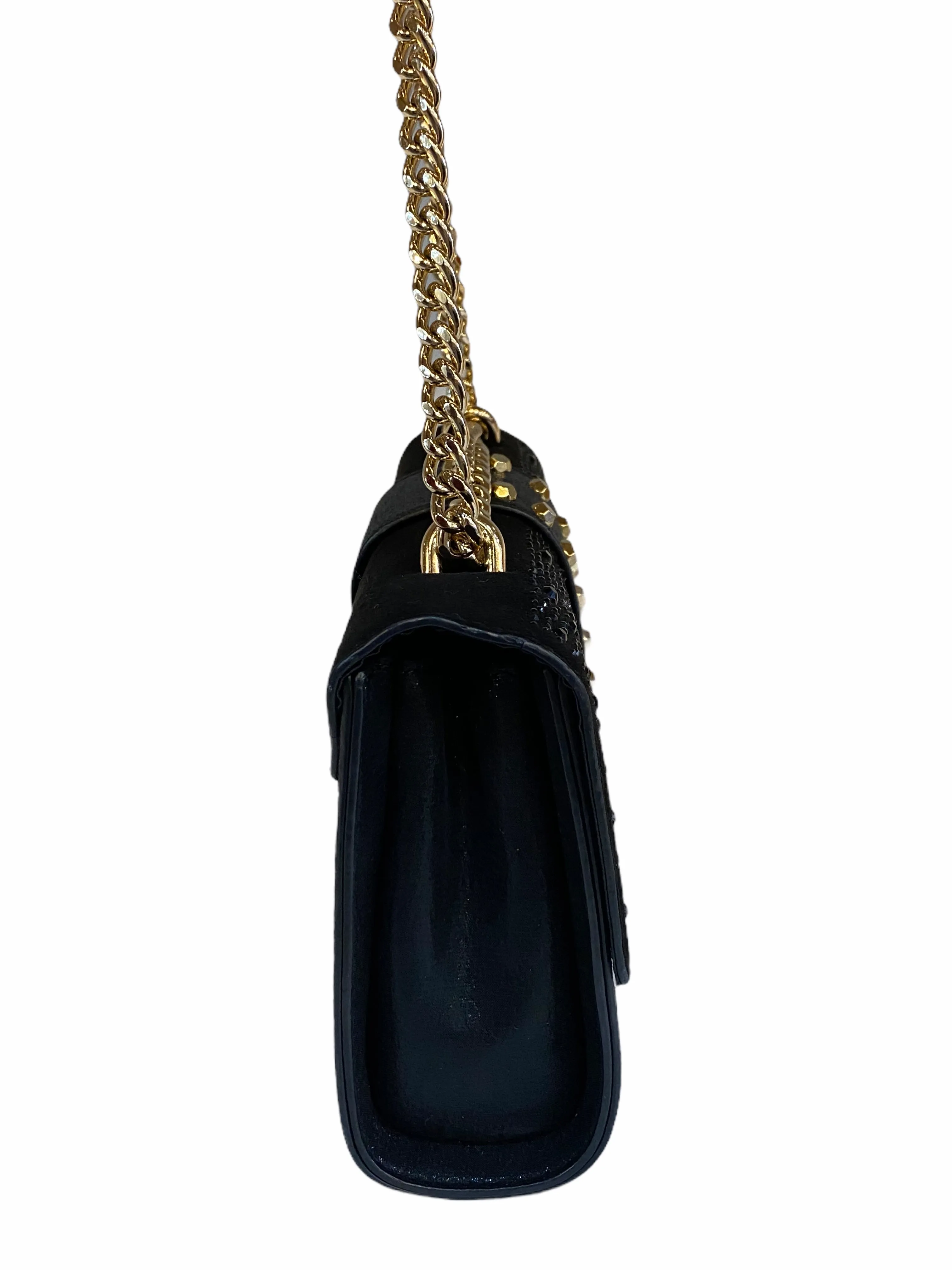 Carvela Black Diamanté Crossbody Bag