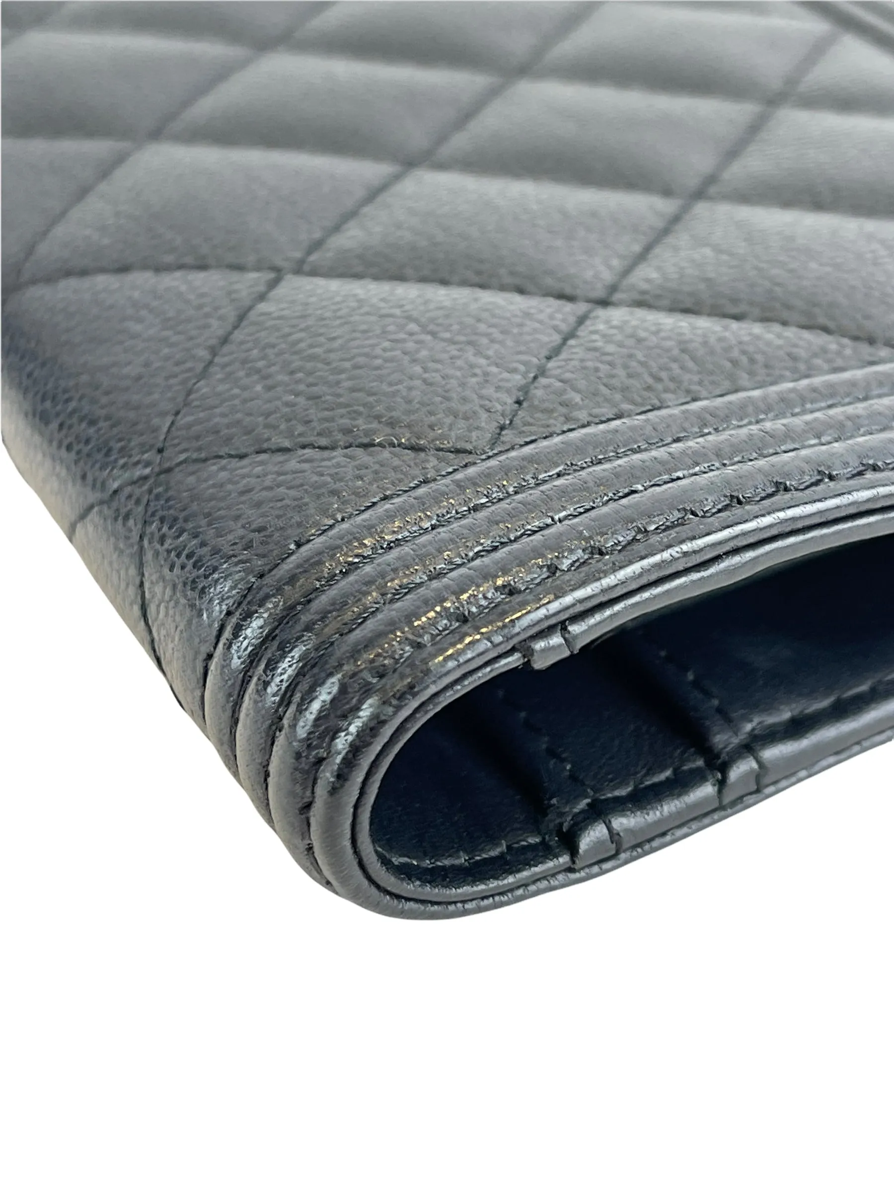 Chanel Black Caviar Leather "Boy" Wallet