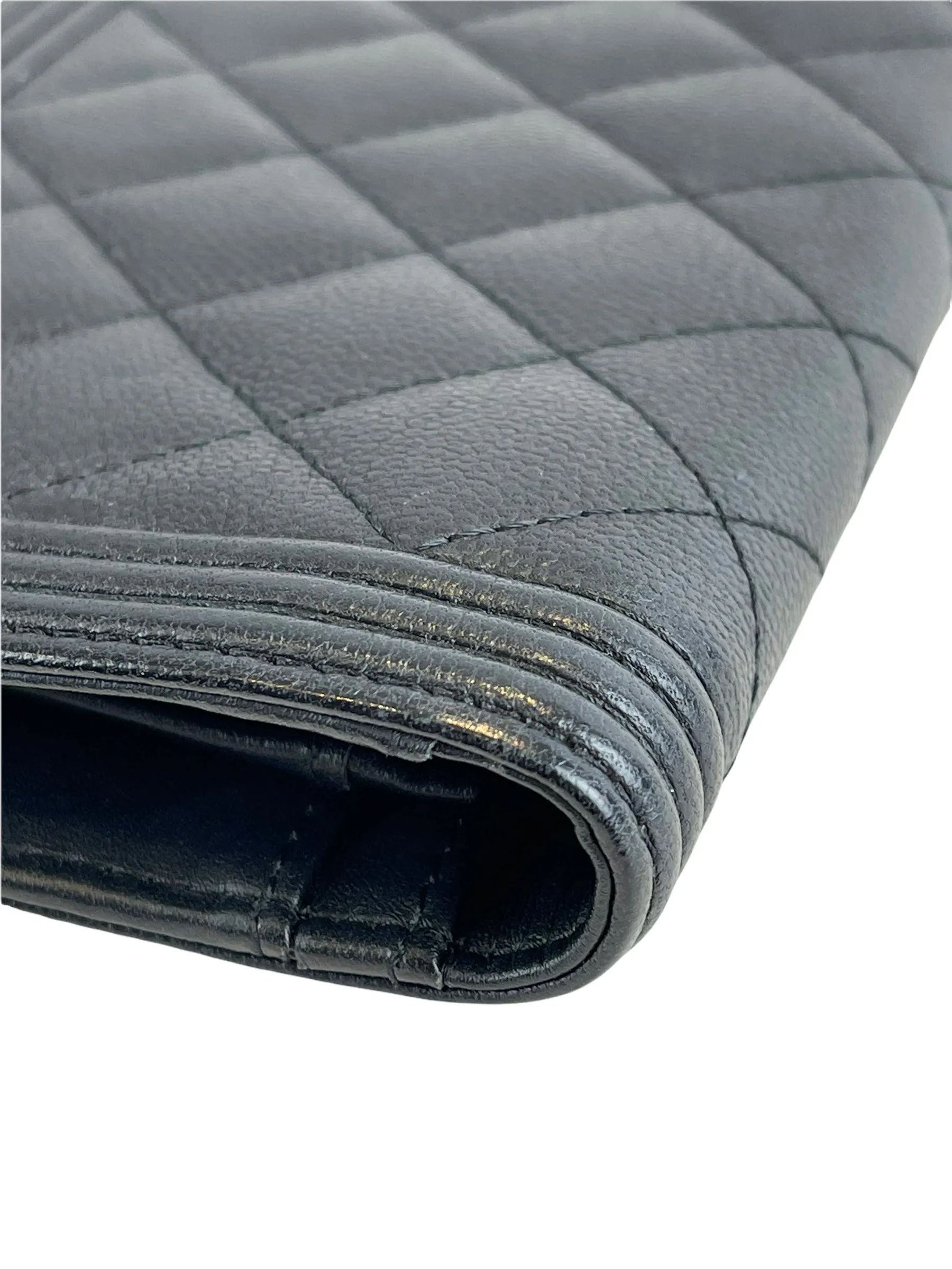 Chanel Black Caviar Leather "Boy" Wallet