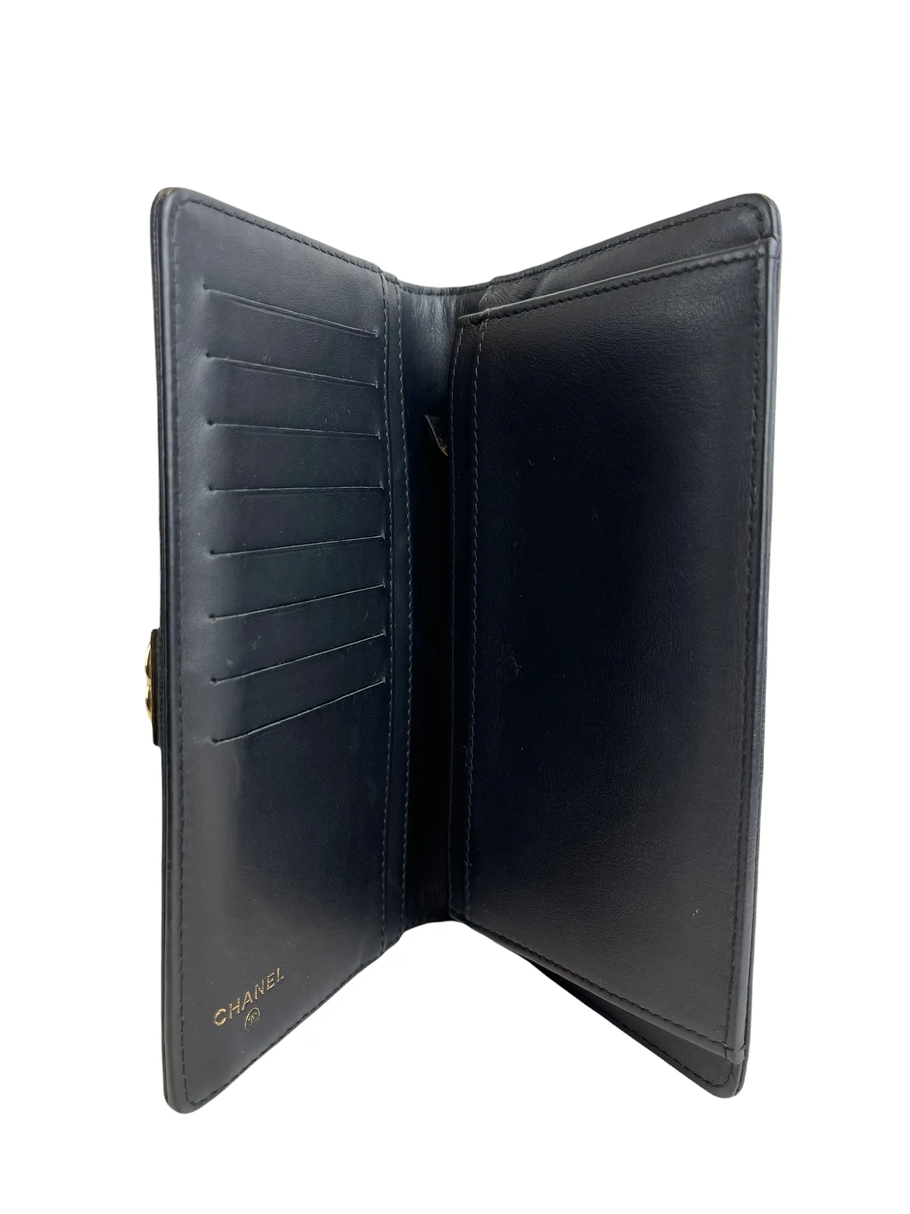 Chanel Black Caviar Leather "Boy" Wallet