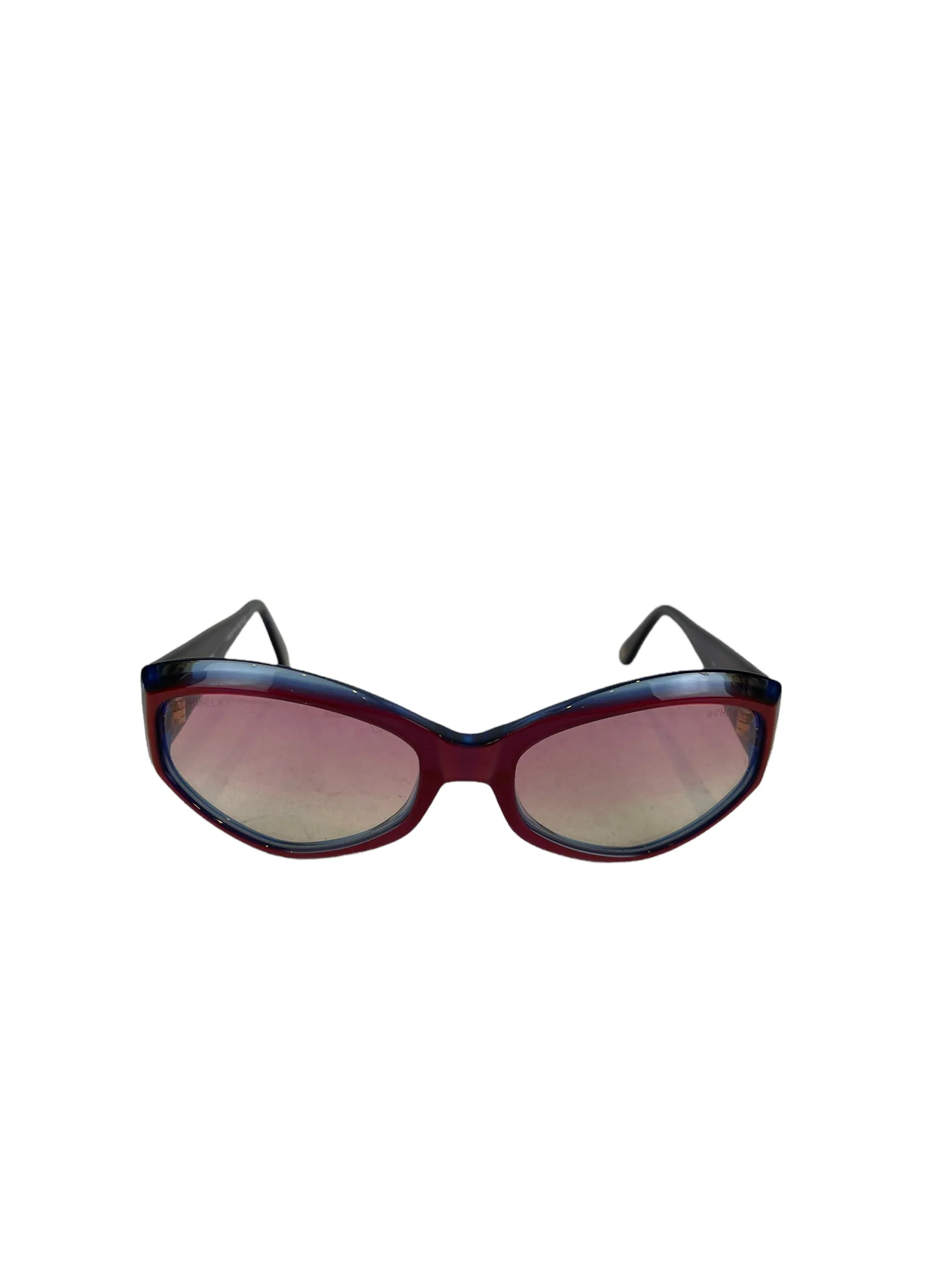 Chanel Burgundy & Blue Sunglasses