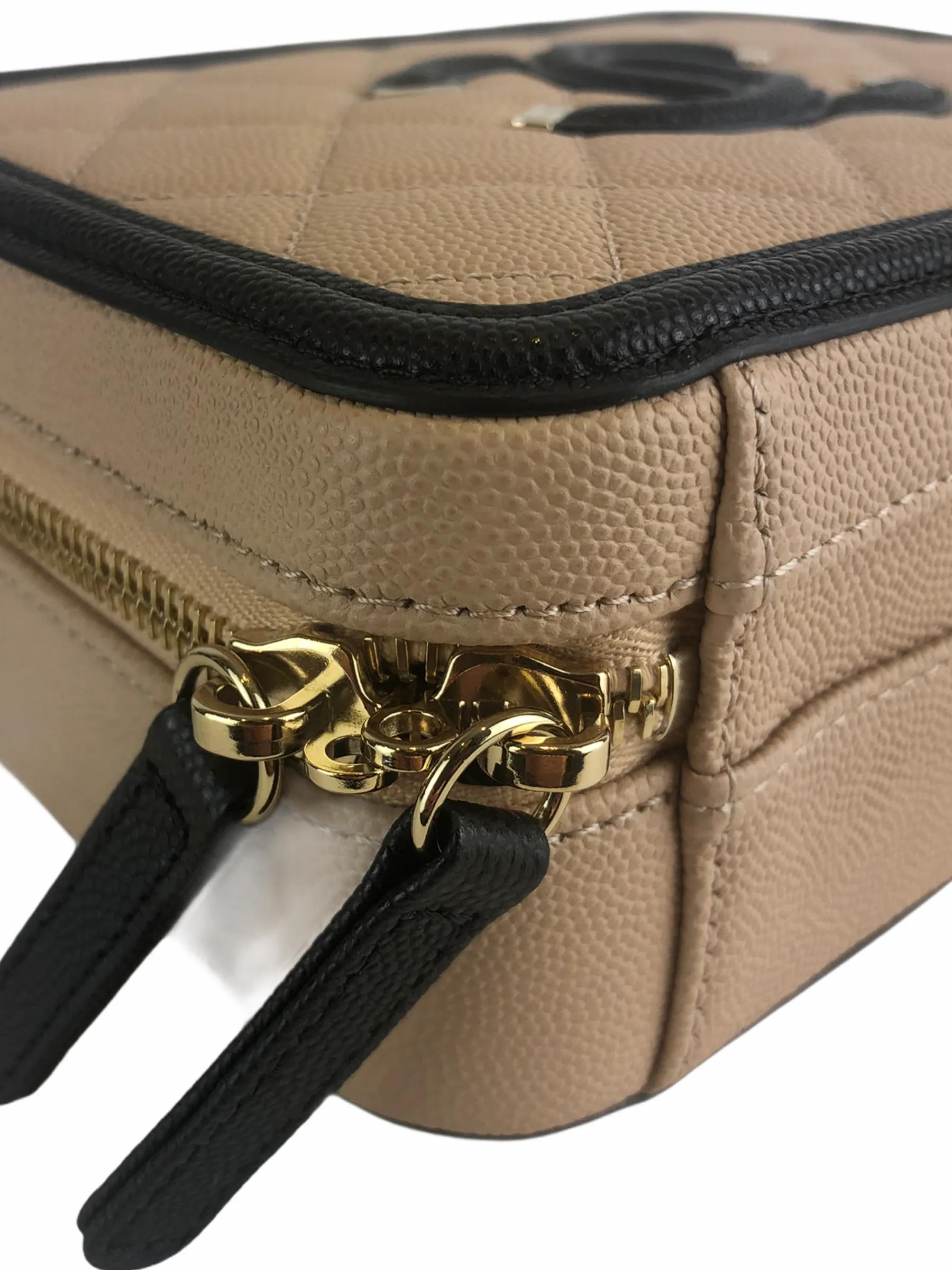 Chanel Cream & Black Caviar Leather CC Filigree Vanity Crossbody - As seen on Instagram 07/03/21