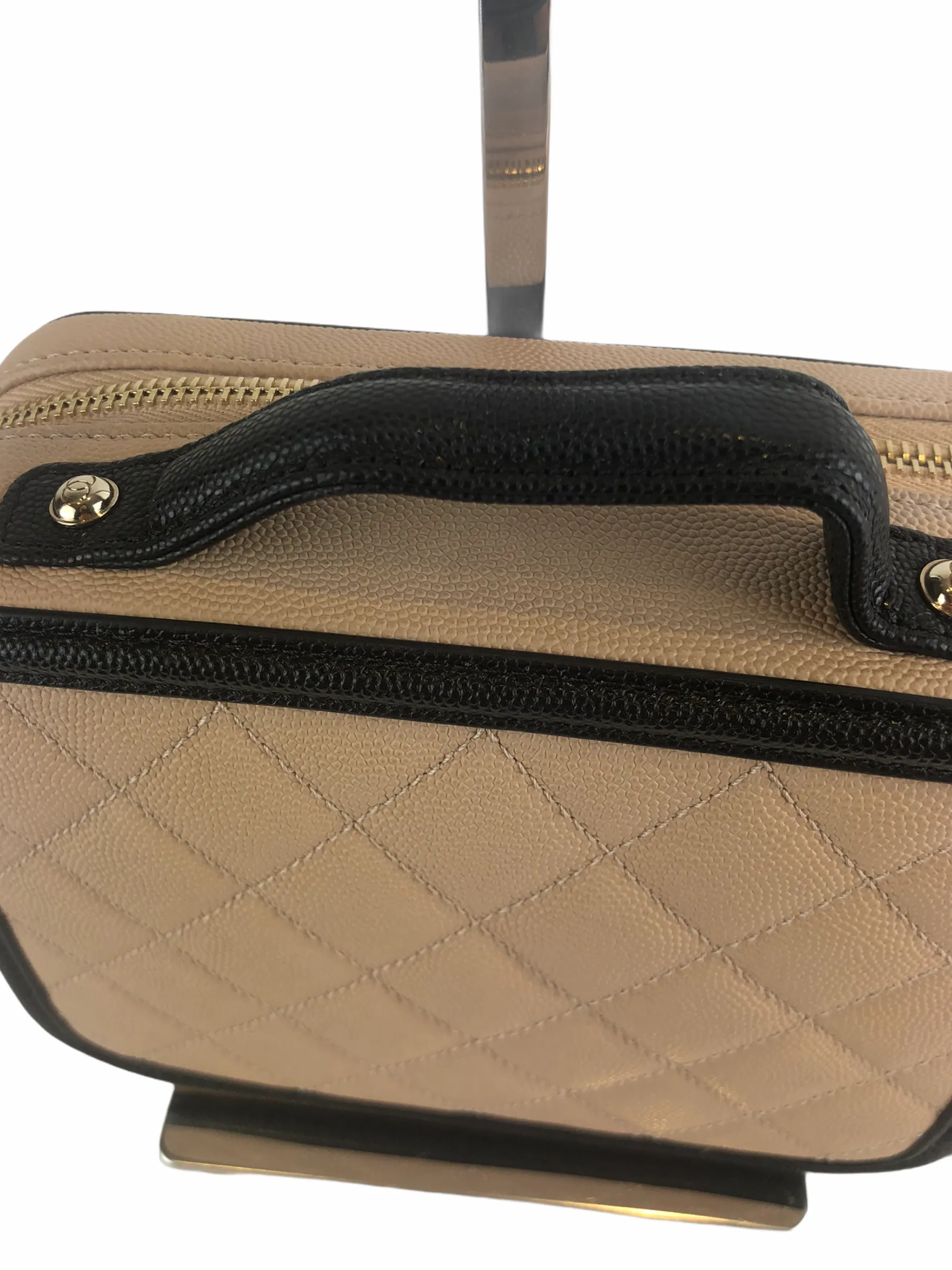 Chanel Cream & Black Caviar Leather CC Filigree Vanity Crossbody - As seen on Instagram 07/03/21