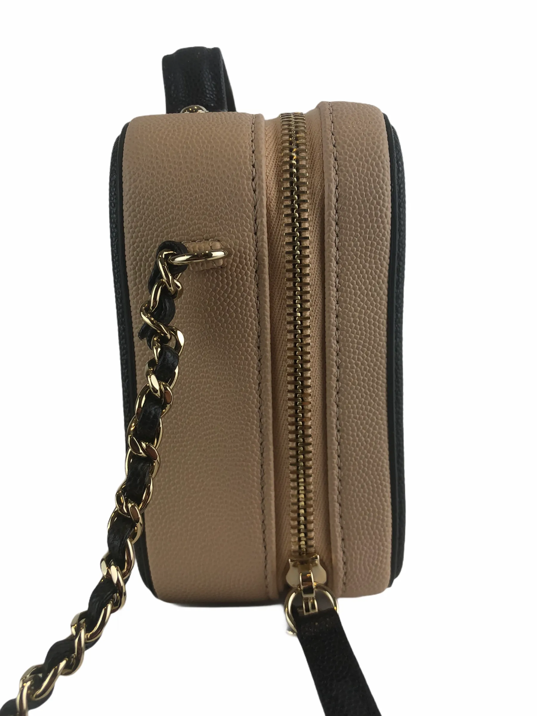 Chanel Cream & Black Caviar Leather CC Filigree Vanity Crossbody - As seen on Instagram 07/03/21