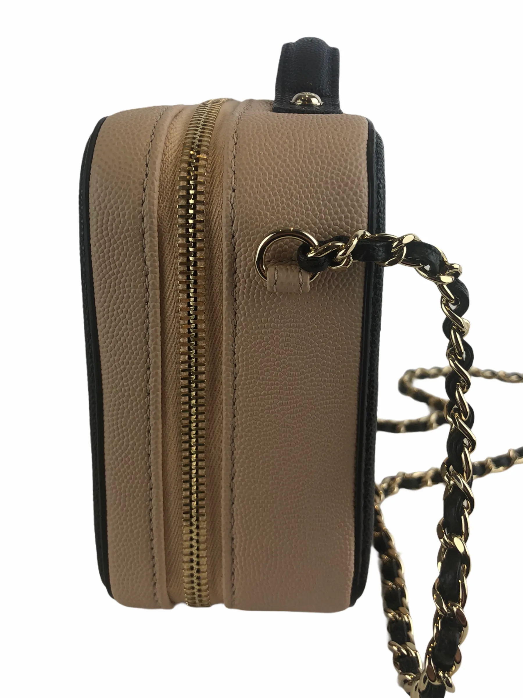 Chanel Cream & Black Caviar Leather CC Filigree Vanity Crossbody - As seen on Instagram 07/03/21