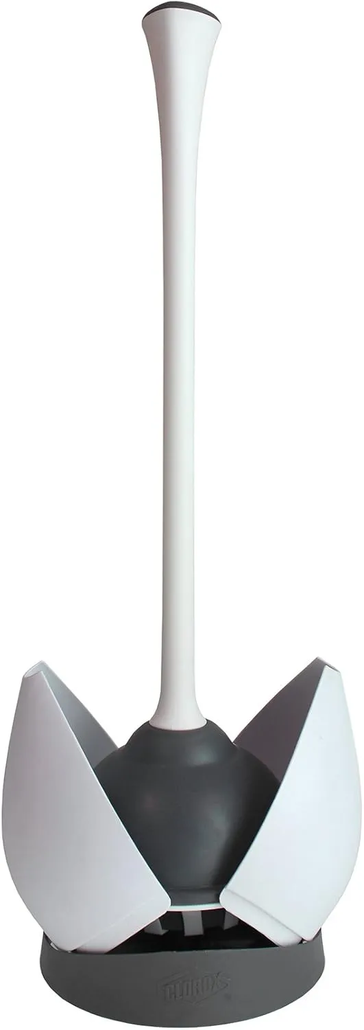 Clorox Toilet Plunger with Hideaway Caddy  Toilet Plunger for Bathroom, Bathroom Organizers & Storage, Bathroom Accessories, Toilet Unclogger, Plunger with Holder