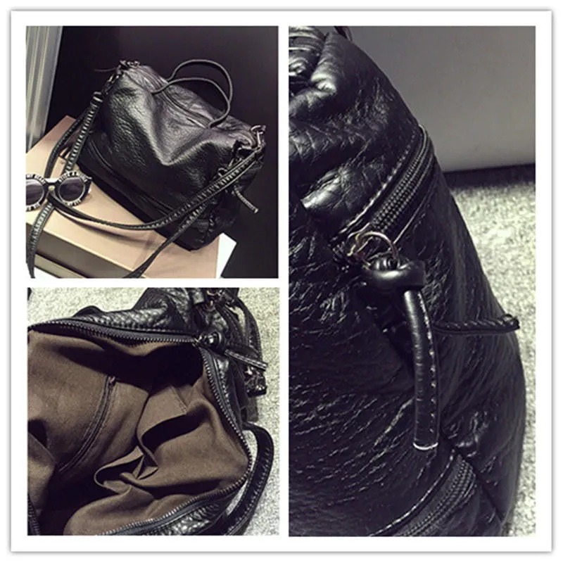 Fashion Waterproof Pu Leather Crossboday Bag Vintage Women Messenger Bag Motorcycle Shoulder Bag Large Women Handbag