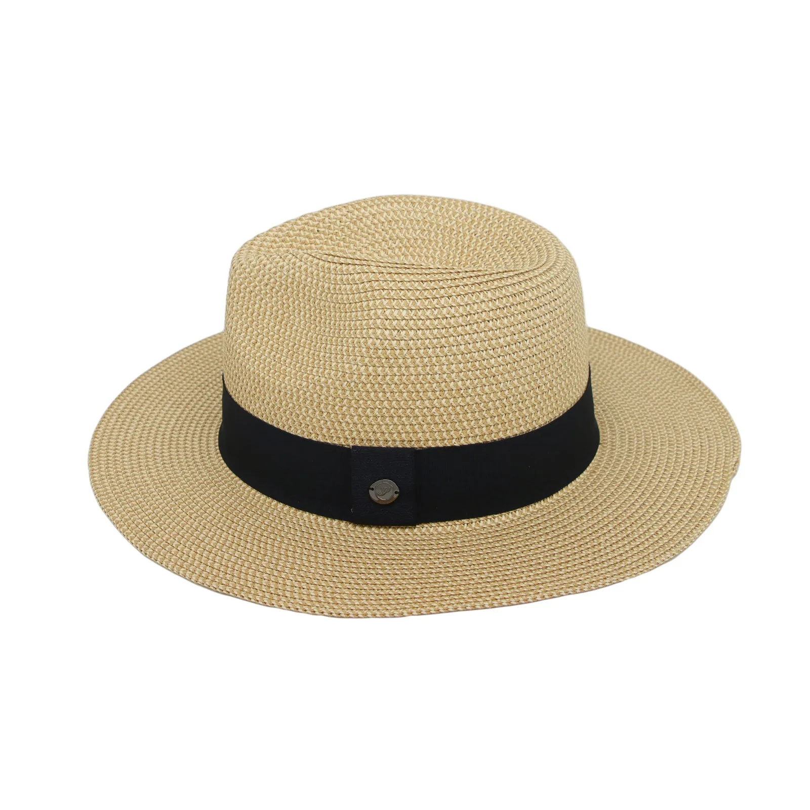 Fedora Panama Sun Hat Wide Brim Straw Black Banded SL61336