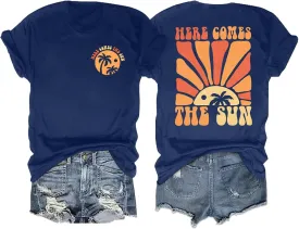 Graphic Tees Women Oversized T-Shirts: Summer Hawaiian Beach Tops Shirts Hawaii Tropical Beachy Short Sleeve Outfit