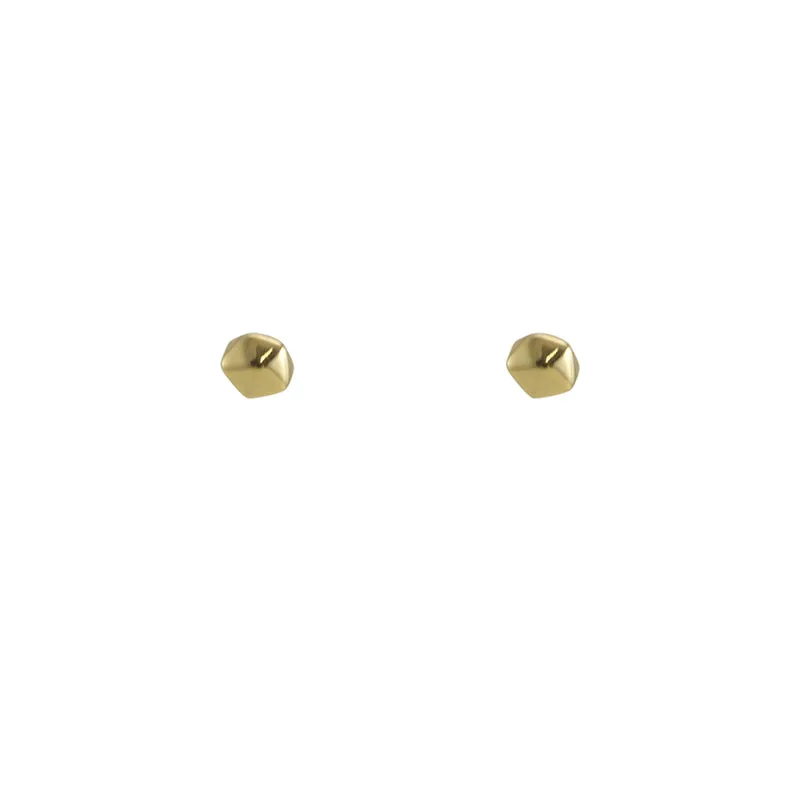 Hexagon earrings Gold Sterling Earrings