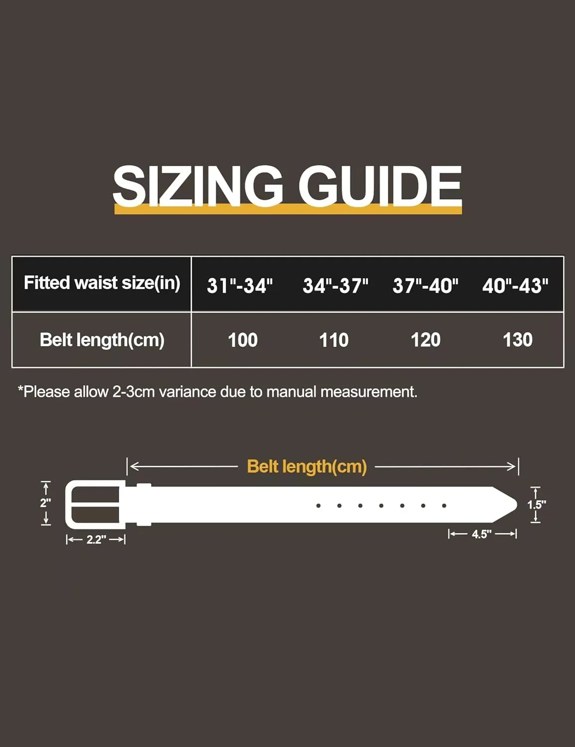 Mens Black Dress Belt,Genuine Casual Leather Belts for Men 1.5" Width
