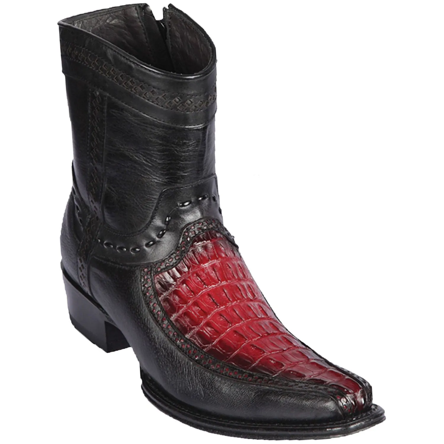 Men's Los Altos Caiman Tail and Deer European Toe Short Boots 76BF01