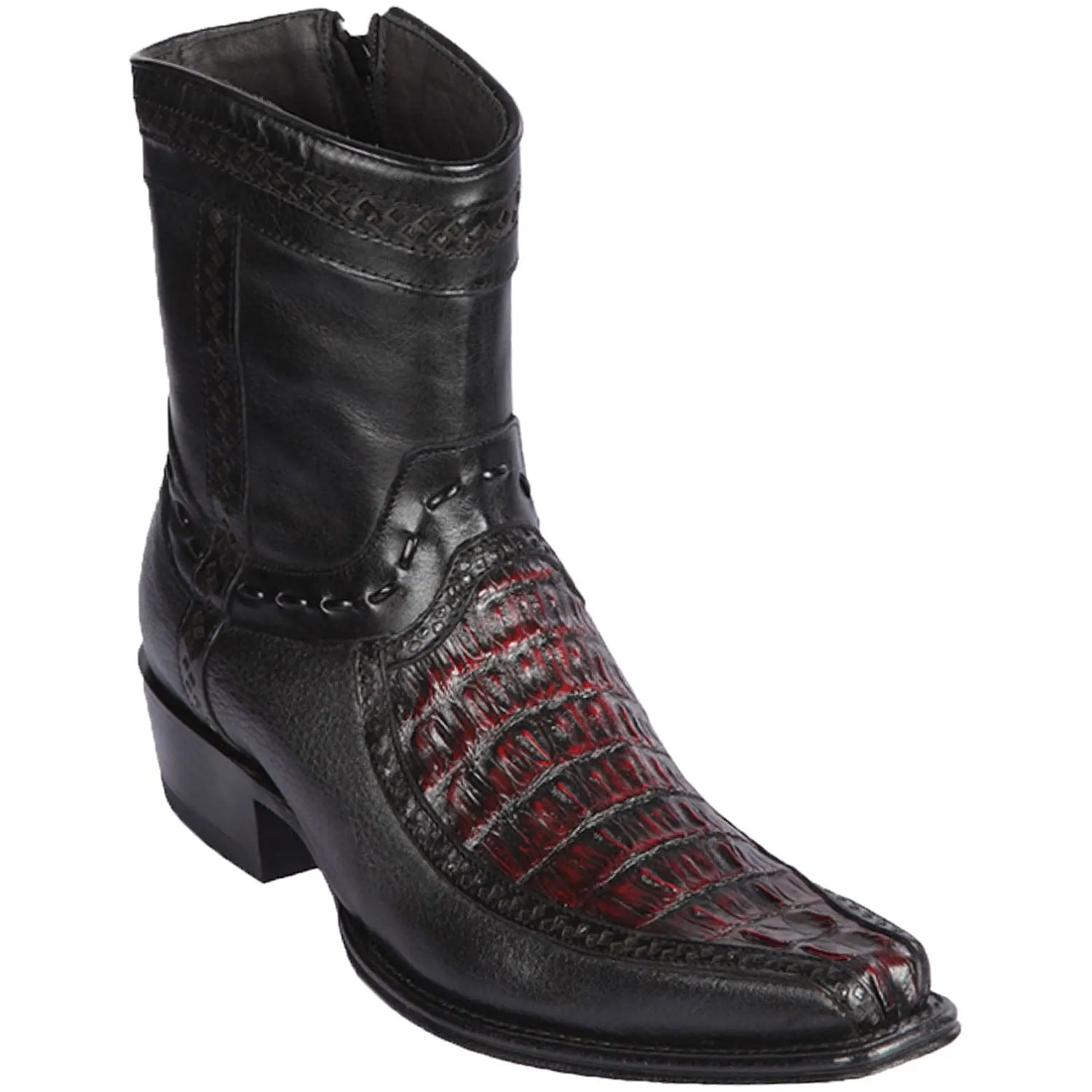Men's Los Altos Caiman Tail and Deer European Toe Short Boots 76BF01