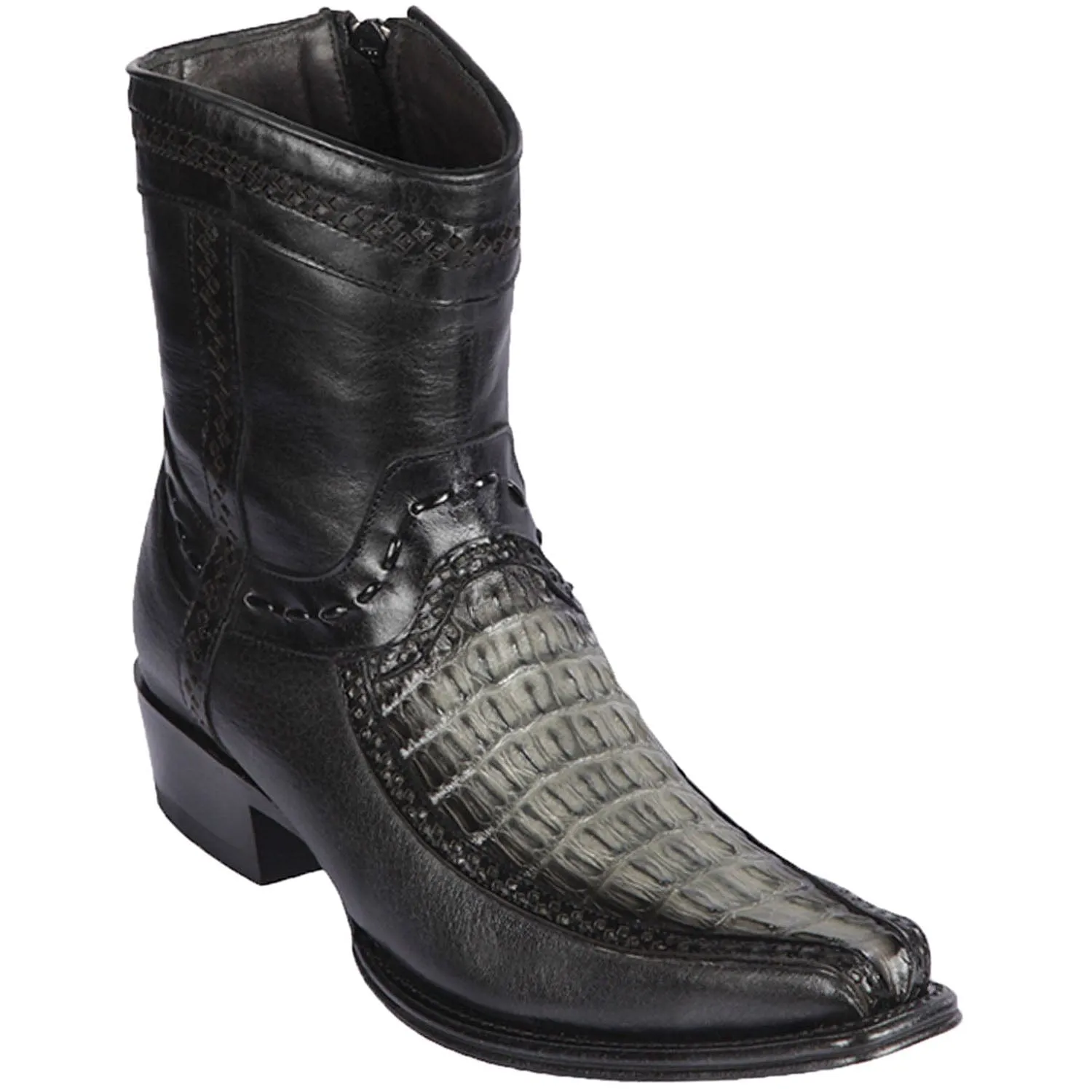 Men's Los Altos Caiman Tail and Deer European Toe Short Boots 76BF01