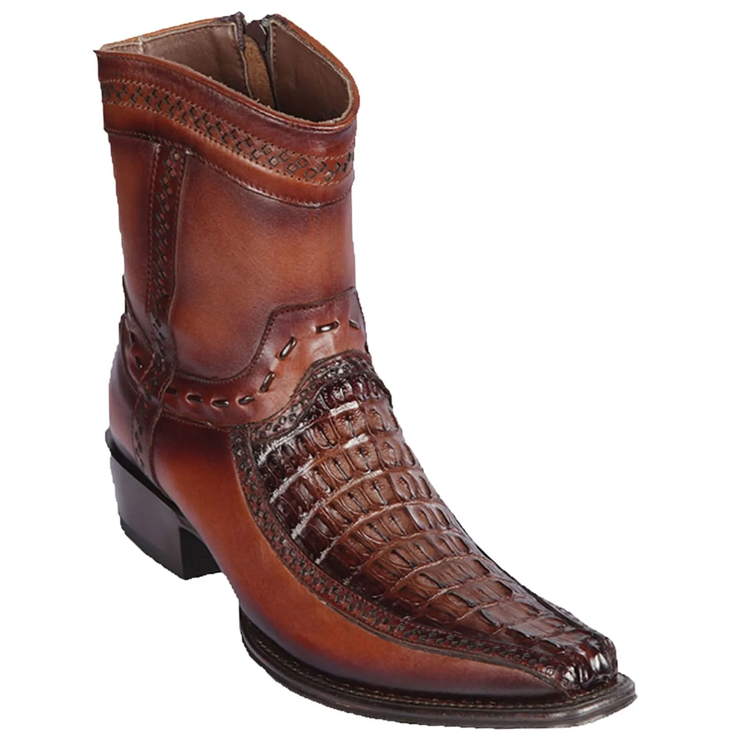 Men's Los Altos Caiman Tail and Deer European Toe Short Boots 76BF01