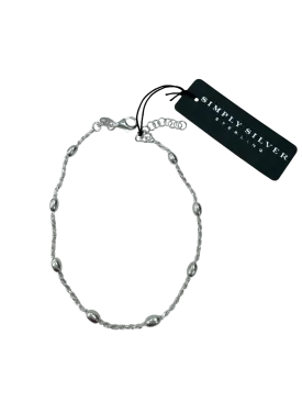 SIMPLY SILVER 925 Sterling Silver Polished Bean Bracelet One Size