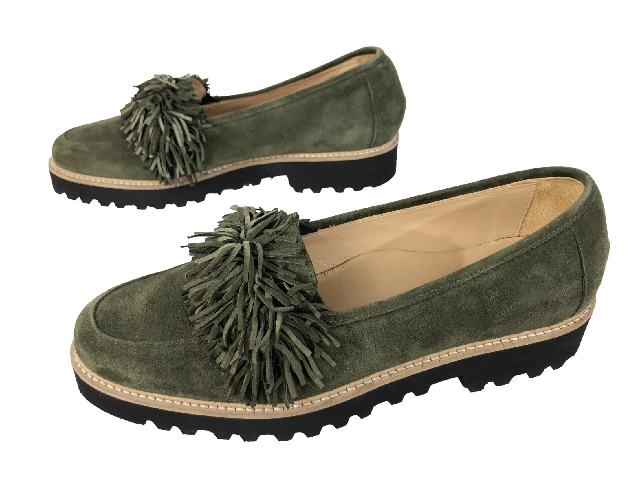 Skylar Suede Fringe Loafers | Size US 8 | IT 38