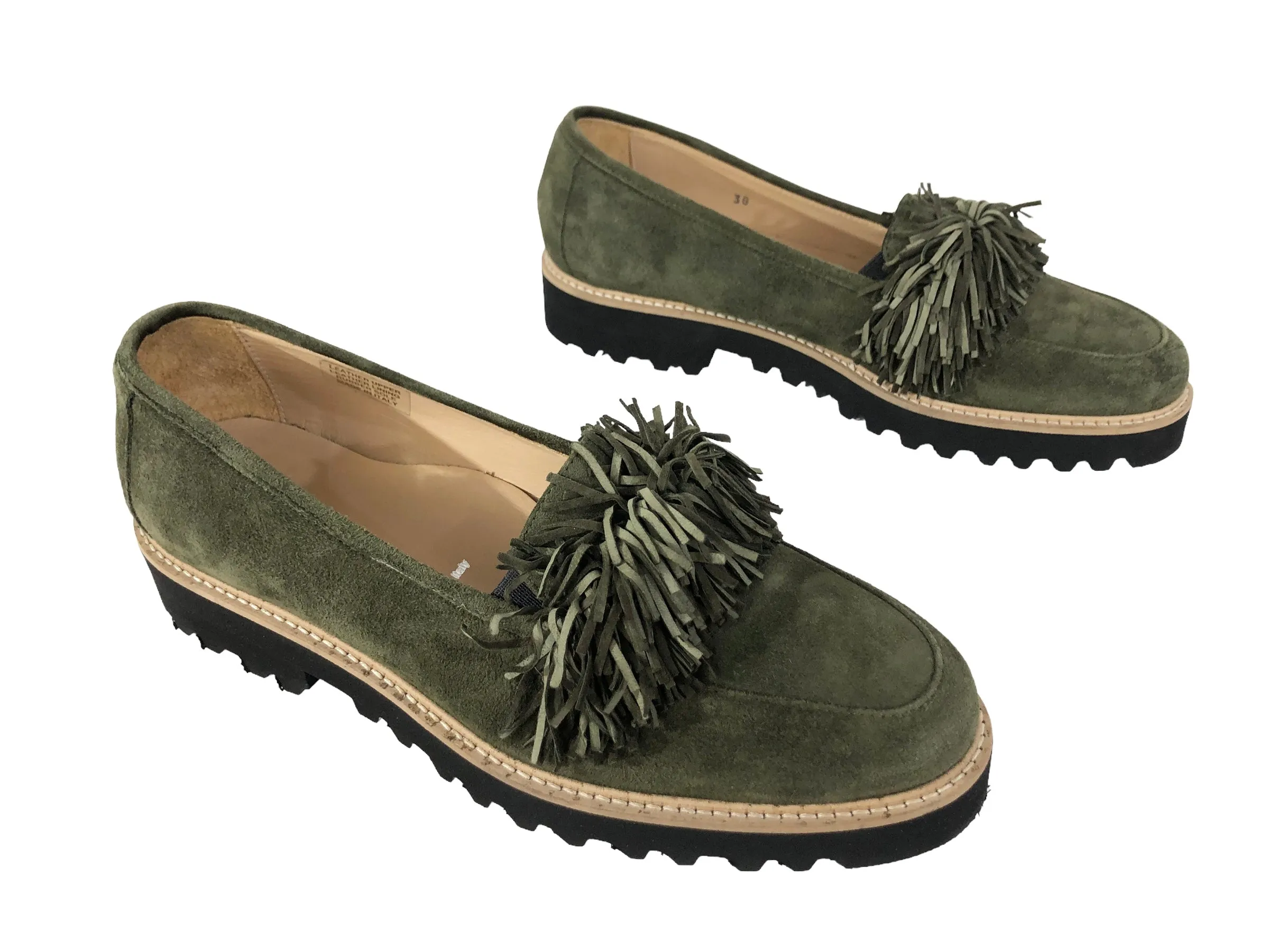 Skylar Suede Fringe Loafers | Size US 8 | IT 38